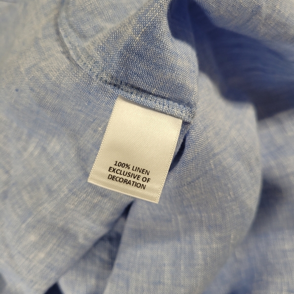 Cremieux 38 Linen Shirt Men’s Large Short Sleeve B - Picture 8 of 8